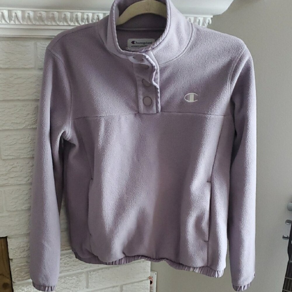 Champion Women's Cozy Fleece Lilac Turtle Neck Sweatshirt Pullover Size XS